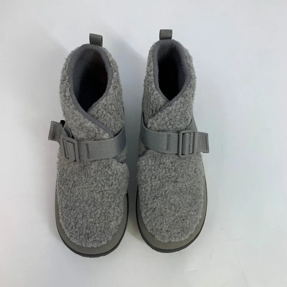 Chaco Revel Chelsea Cozy Gray Fleece Adjustable‎ Strap Ankle Boots Shoes
